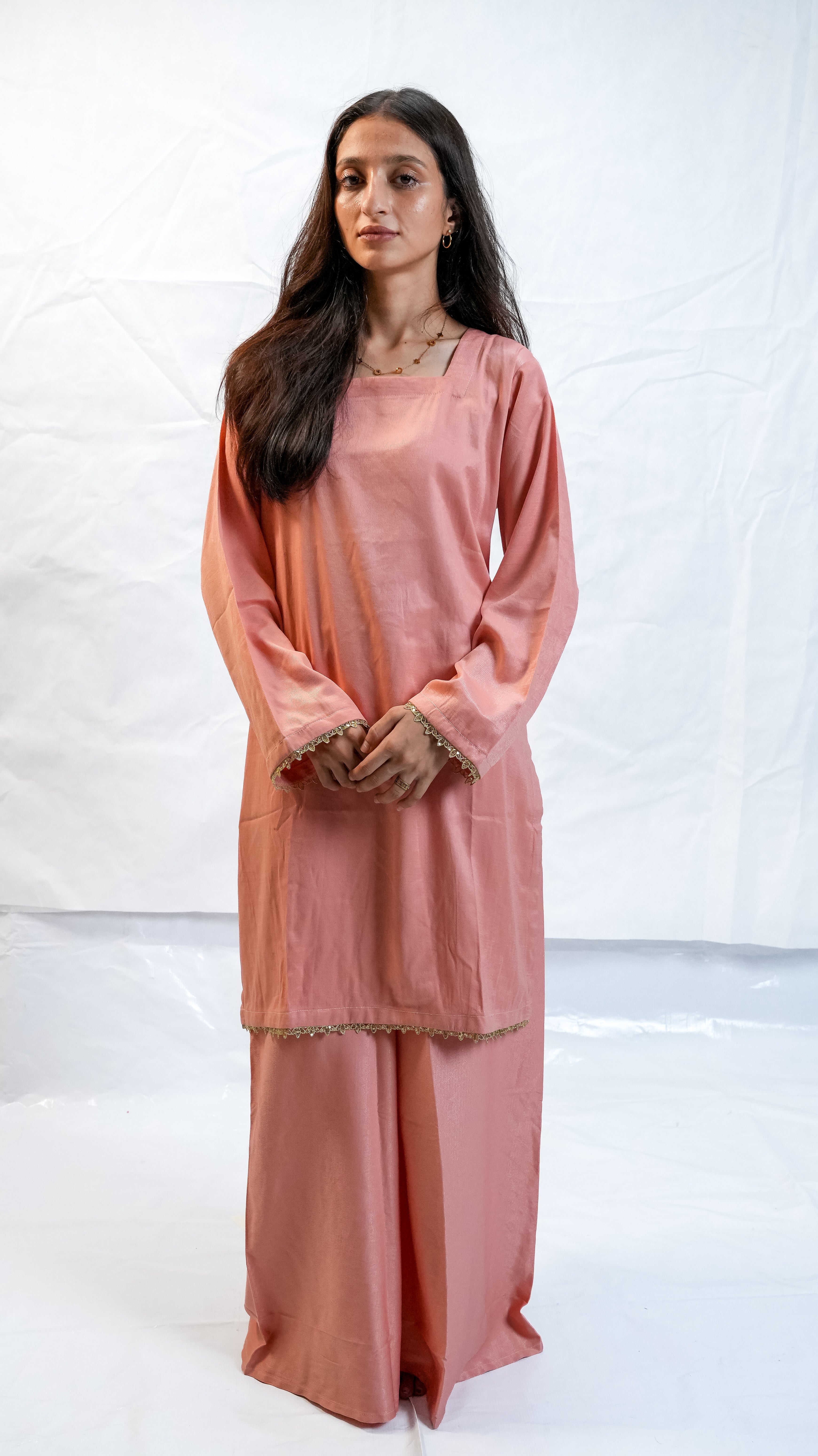 silk sharara | peach