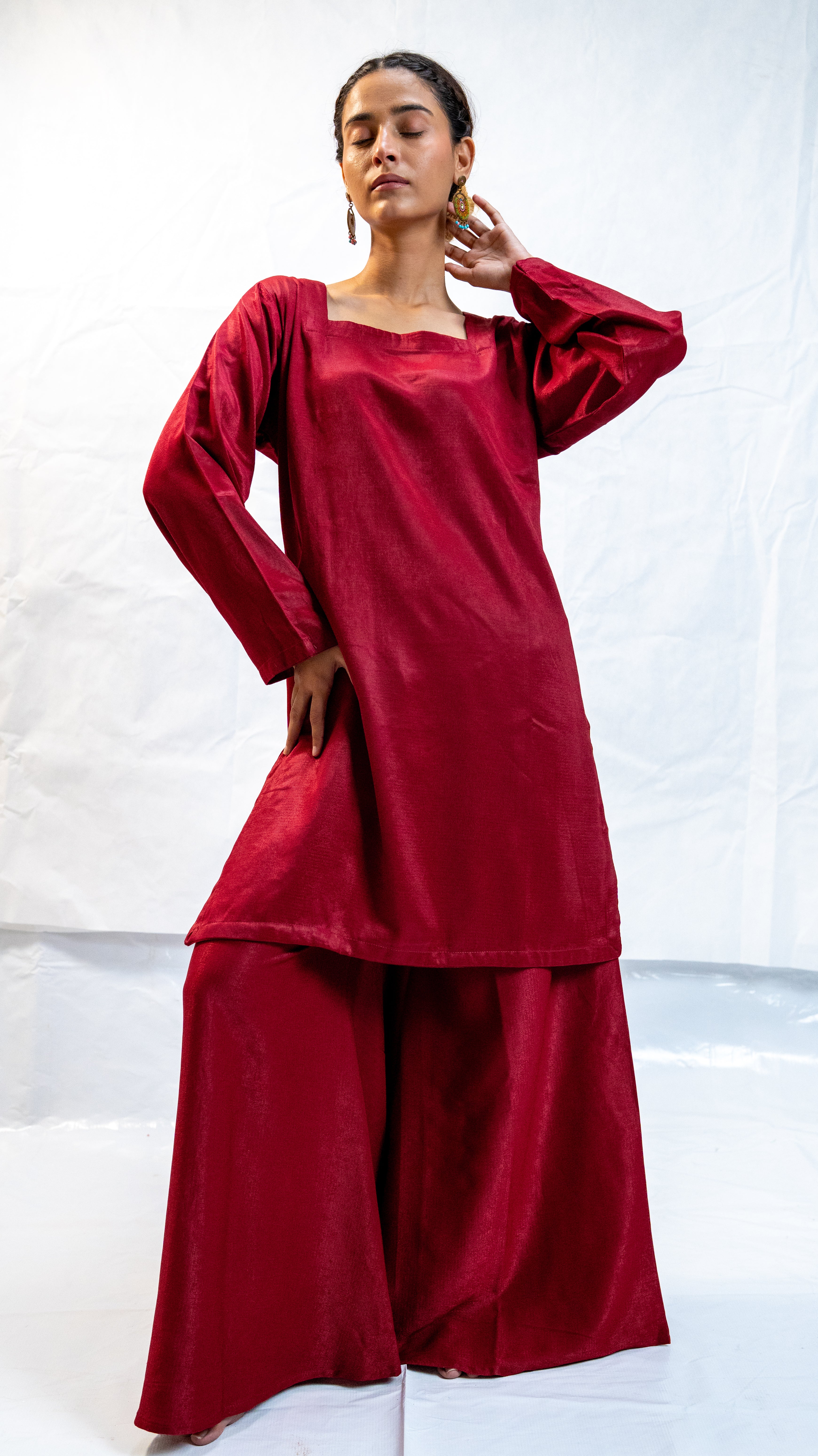 Sharara | stiched lawa silk