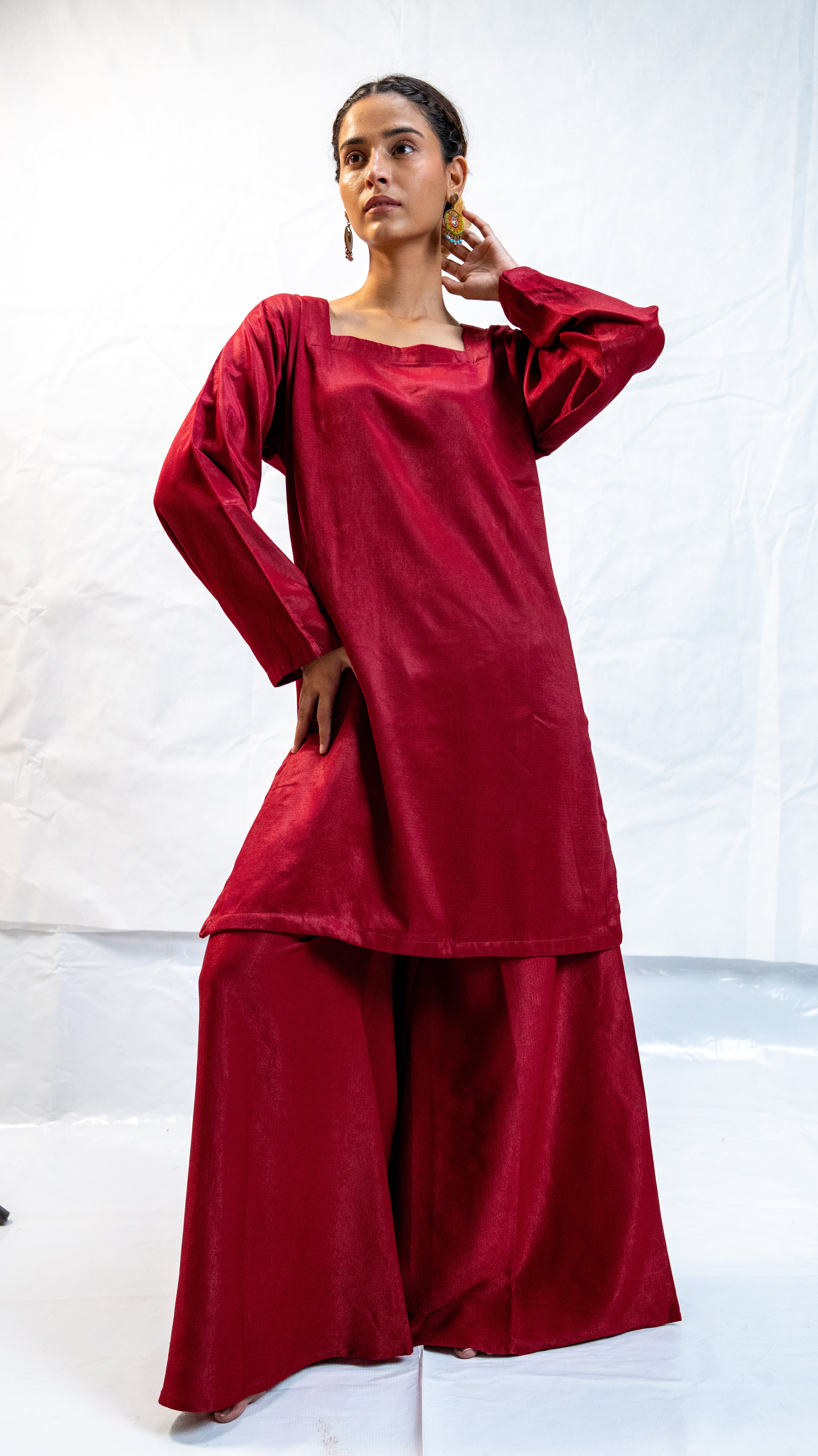 Sharara | stiched lawa silk
