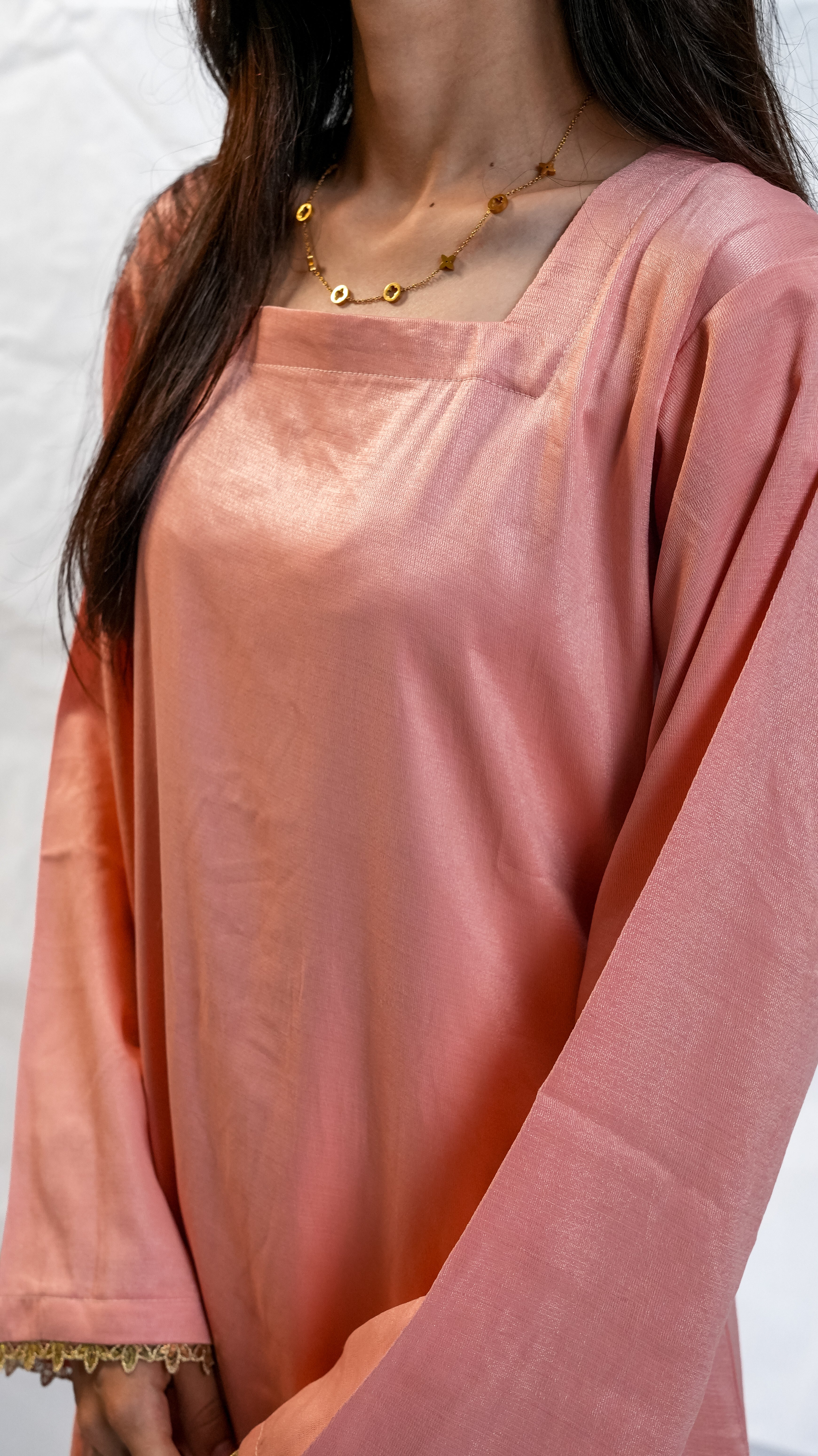silk sharara | peach