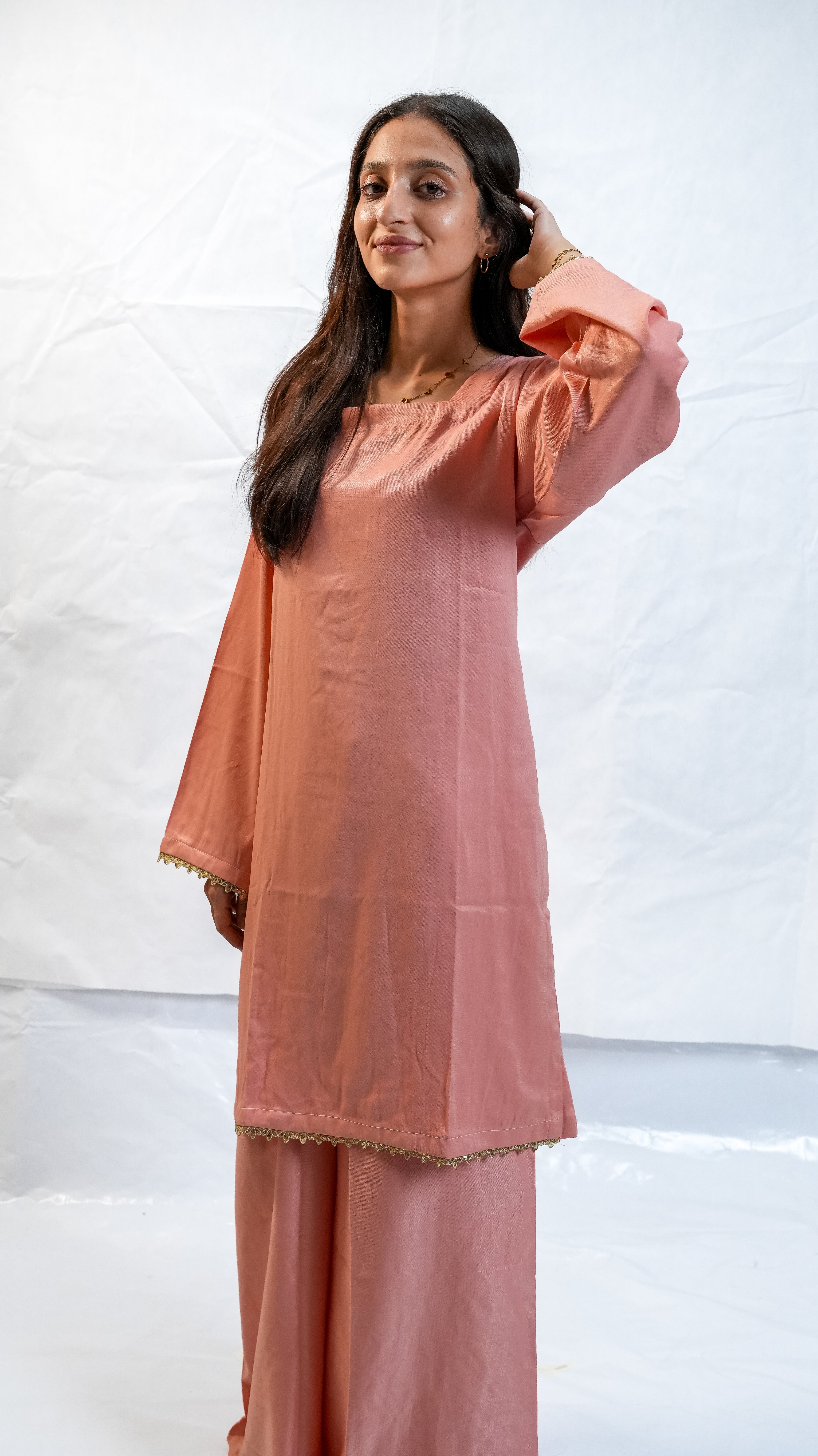 silk sharara | peach